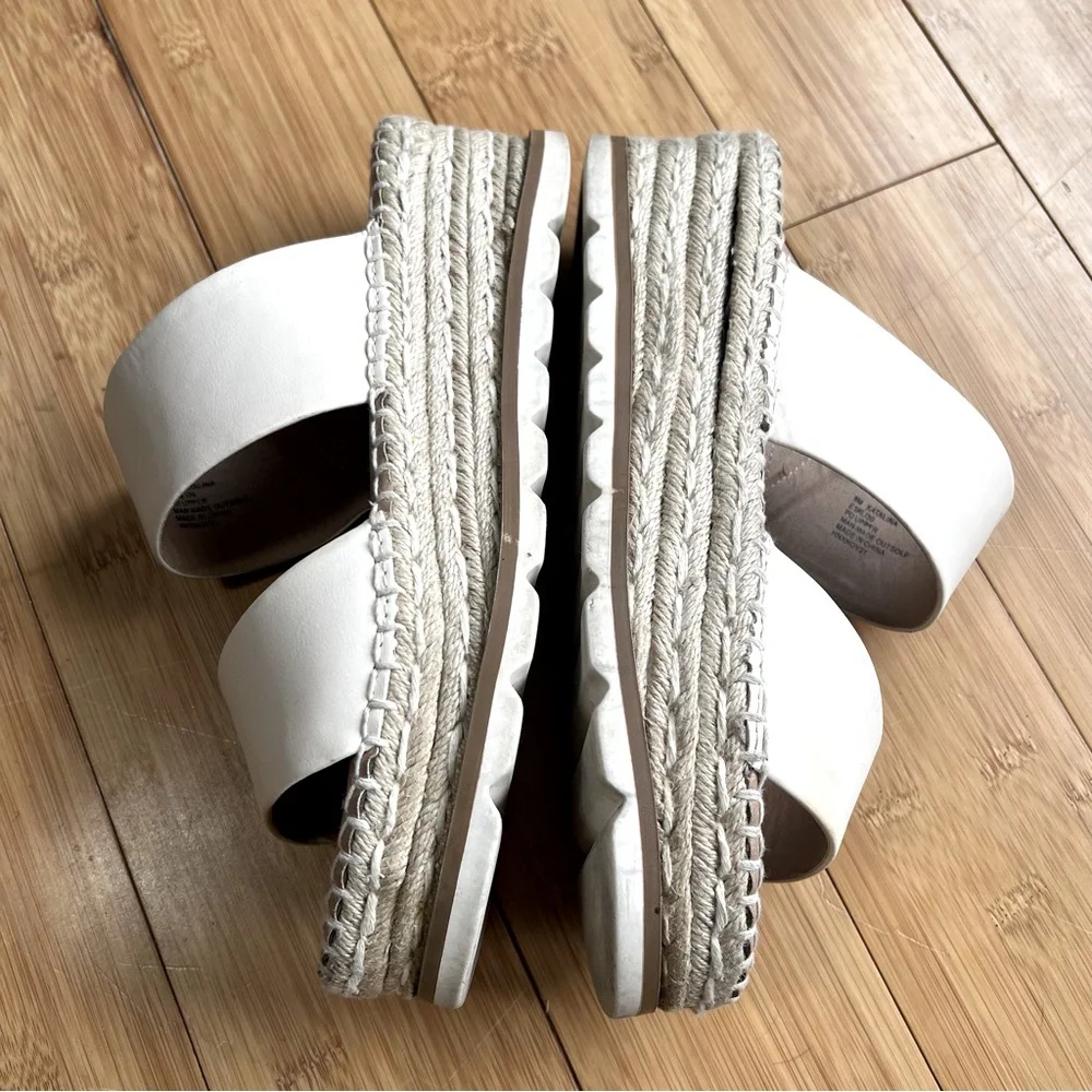 Esprit Katalina Beige Double Strap Espadrille Wedge Platform Shoe Sole Size 9